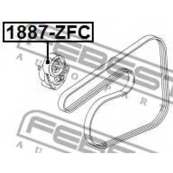 Натяжной ролик поликлинового ременя FEBEST 1887-ZFC