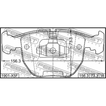 Колодки тормозные дисковые передний для BMW 5(E39), 7(E38), X3(E83), X5(E53) <b>FEBEST 1901-X5F</b>-1