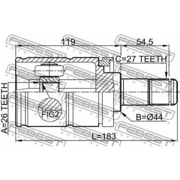 Шарнир приводного вала FEBEST 1911-E53LH-1