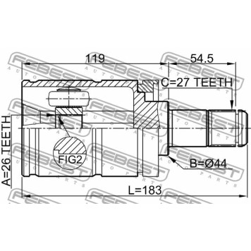 Шарнир приводного вала FEBEST 1911-E53LH-3