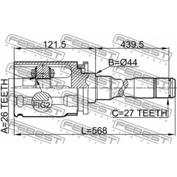 Шарнир приводного вала FEBEST 1911-E70RH-1
