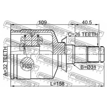 Шарнир приводного вала FEBEST 1911-R58LH-1