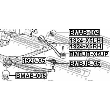 Рычаг независимой подвески колеса FEBEST 1924-X5RH-2