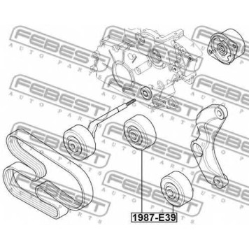 Натяжной ролик поликлинового ременя FEBEST 1987-E39-1