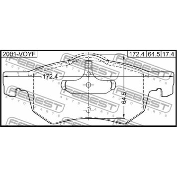 Колодки тормозные дисковые передний для CHRYSLER VOYAGER(RG,RS) <b>FEBEST 2001-VOYF</b>-2