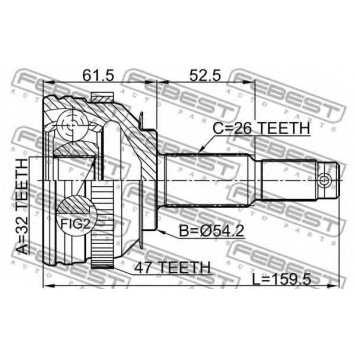 Шарнир приводного вала FEBEST 2010-CARA47