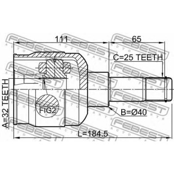 Шарнир приводного вала FEBEST 2011-SEB-1