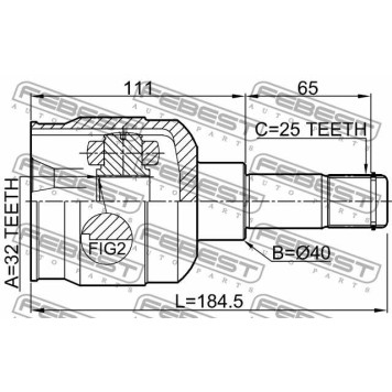 Шарнир приводного вала FEBEST 2011-SEB-3