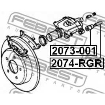 Пыльник, управление корпуса скобы тормоза FEBEST 2073-001-1