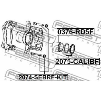 Направляющий болт корпуса скобы тормоза FEBEST 2074-SEBRF-KIT-1