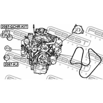 Натяжной ролик поликлинового ременя FEBEST 2087-KJ-1