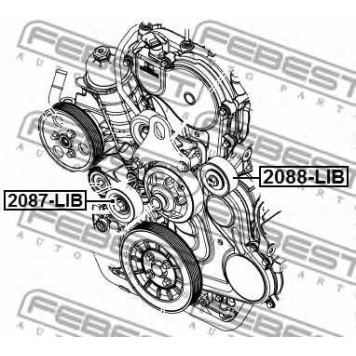 Паразитный / ведущий ролик поликлинового ременя FEBEST 2088-LIB-1