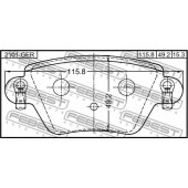 Колодки тормозные дисковые задний <b>FEBEST 2101-GER</b>