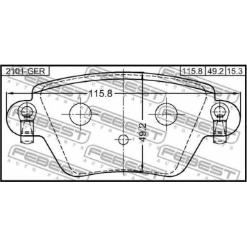 Колодки тормозные дисковые задний <b>FEBEST 2101-GER</b>