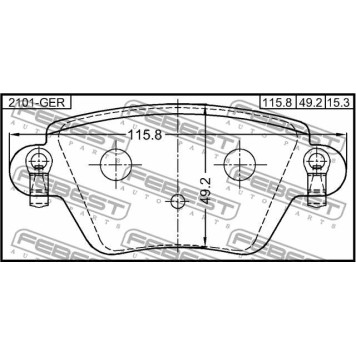 Колодки тормозные дисковые задний <b>FEBEST 2101-GER</b>-2