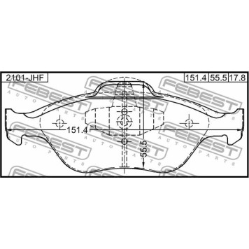 Колодки тормозные дисковые передний для TOYOTA URBAN CRUISER, YARIS <b>FEBEST 2101-JHF</b>-1