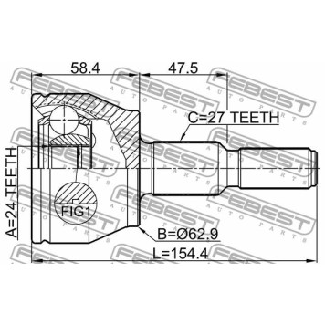 Шарнир приводного вала FEBEST 2110-CB7-2