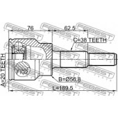 Шарнир приводного вала FEBEST 2110-EXPLR