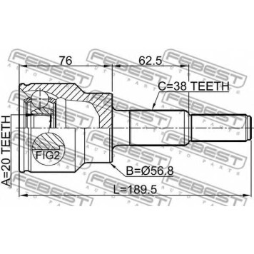 Шарнир приводного вала FEBEST 2110-EXPLR