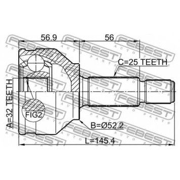 Шарнир приводного вала FEBEST 2110-FOCAU-1
