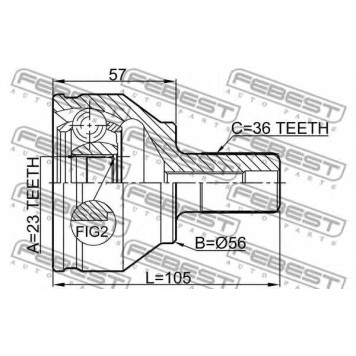 Шарнир приводного вала FEBEST 2110-FOCII