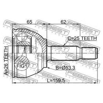 Шарнир приводного вала FEBEST 2110-TRCD