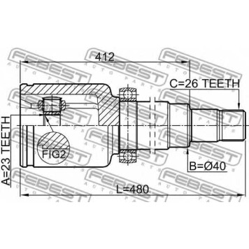 Шарнир приводного вала FEBEST 2111-CB320ATRH