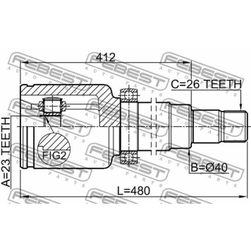 Шарнир приводного вала FEBEST 2111-CB320ATRH-2