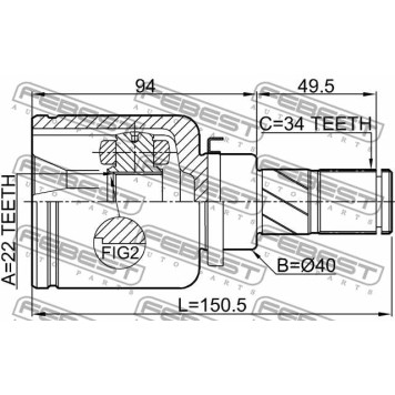 Шарнир приводного вала FEBEST 2111-CDHLH-3