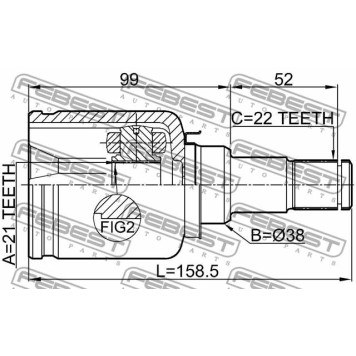 Шарнир приводного вала FEBEST 2111-FUSATLH-1