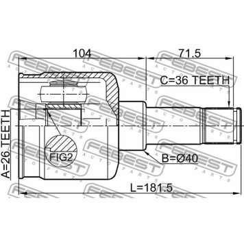 Шарнир приводного вала FEBEST 2111-FY36LH-2