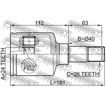 Шарнир приводного вала FEBEST 2111-TC7LH