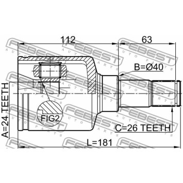 Шарнир приводного вала FEBEST 2111-TC7LH-2