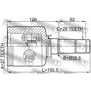 Шарнир приводного вала FEBEST 2111-TKE4WDLH-1
