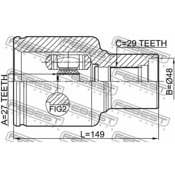 Шарнир приводного вала FEBEST 2111-TKE4WDRH-2