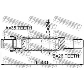 Приводной вал FEBEST 2112-GEMT