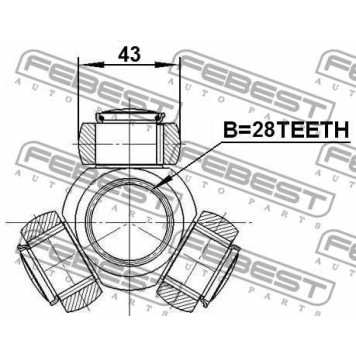 Муфта с шипами приводного вала FEBEST 2116-CA220-3