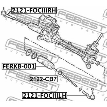 Наконечник рулевой правый FORD FOCUS III CB8 2011-2014 <b>FEBEST 2121-FOCIIIRH</b>-2