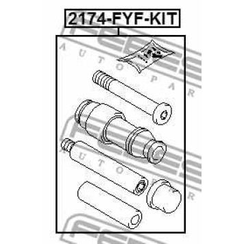 Направляющий болт корпуса скобы тормоза FEBEST 2174-FYF-KIT-2