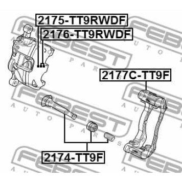 Скоба суппорта передняя FORD TRANSIT TT9 2006-2013 <b>FEBEST 2177C-TT9F</b>-2