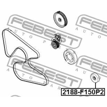 Паразитный / ведущий ролик поликлинового ременя FEBEST 2188-F150P2-2