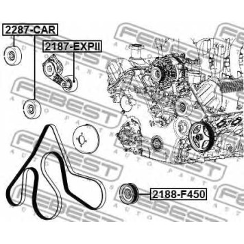 Паразитный / ведущий ролик поликлинового ременя FEBEST 2188-F450-1