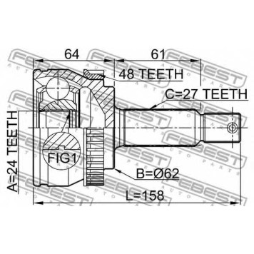 Шарнир приводного вала FEBEST 2210-NSP20A48