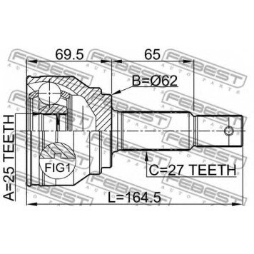 Шарнир приводного вала FEBEST 2210-NSP27A48