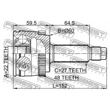 Шарнир приводного вала FEBEST 2210-NSPRA48