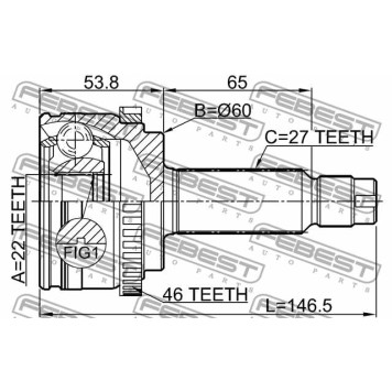 Шарнир приводного вала FEBEST 2210-SOULA46-2