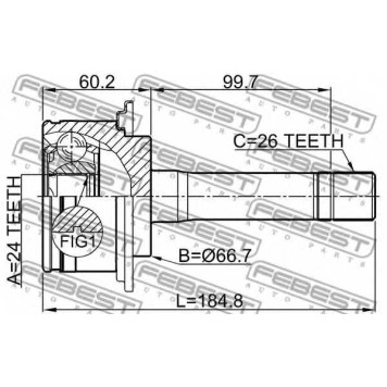 Шарнир приводного вала FEBEST 2210-SPM