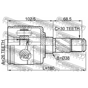 Шарнир приводного вала FEBEST 2211-BLLH