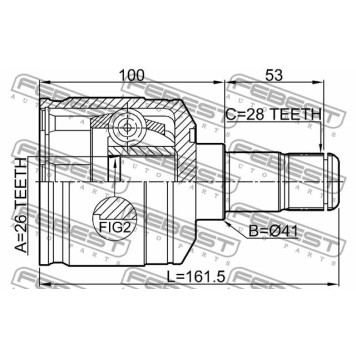 Шарнир приводного вала FEBEST 2211-CARNLH-1