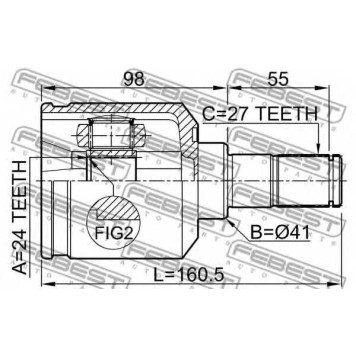 Шарнир приводного вала FEBEST 2211-NS20LH